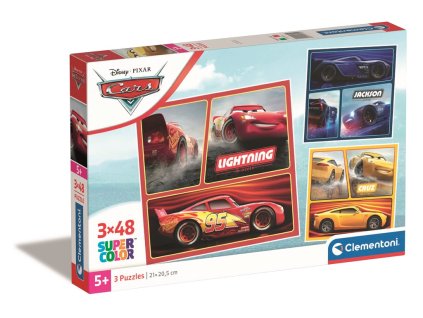 Clementoni - Puzzle 3x48 Square Disney Cars