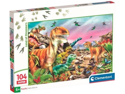 Clementoni - Puzzle 104 Země dinosaurů