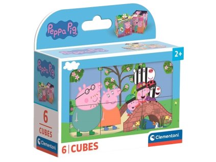 Clementoni - Obrázkové kostky - Prasátko Peppa 6 kostek