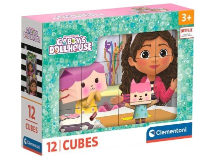 Clementoni - Obrázkové kostky - Gábin kouzelný domek 12 kostek