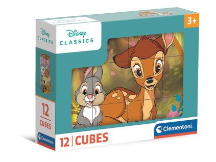 Clementoni - Obrázkové kostky - Disney klasické pohádky 12 kostek
