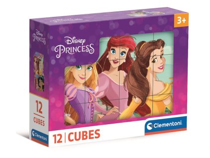 Clementoni - Obrázkové kostky - Disney princezny 12 kostek