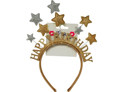 Čelenka HAPPY BIRTHDAY s hvězdičky