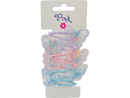 Sponky do vlasů s motýlkem 6ks