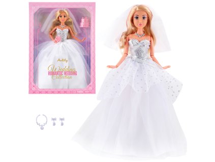 Módní panenka v bílých svatebních šatech