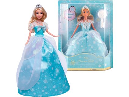 Módní panenka v princeznovských šatech - modré