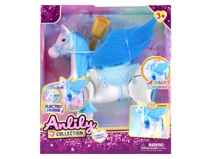 Interaktivní modrý chodící koník se zvukovými efekty