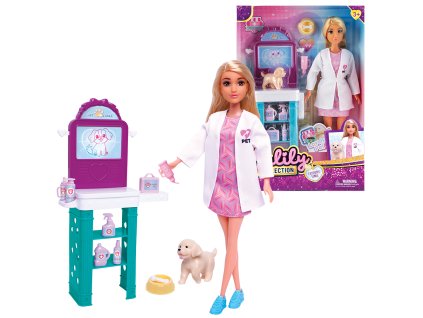 Panenka veterinářka se štěňátkem