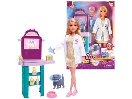 Panenka veterinářka s kočičkou