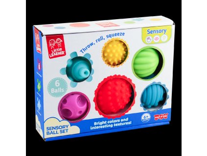 Sada senzorických míčků s různými texturami a barvami - 6 ks
