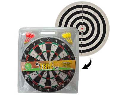 Terč 2v1 na šipky 43 cm