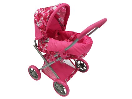 Kočárek hluboký - růžový s hvězdami