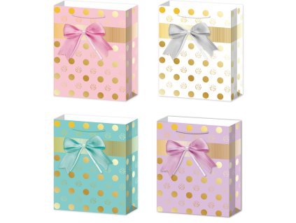 Dárková taška L - Mašle a puntíky