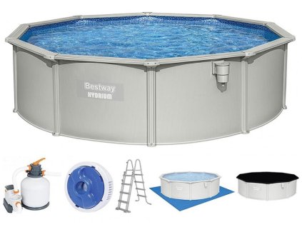 BESTWAY 56384 - Bazén s konstrukcí Hydrium 4.5 x 1.2 m + PÍSKOVÁ FILTRACE
