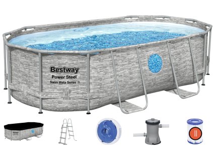 BESTWAY 56714 - Bazén s konstrukcí Steel Pro MAX™ 427 x 250 x 100 cm + kartušová filtrace