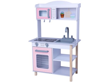 BABU - Dřevěná dětská kuchyňka - Růžová