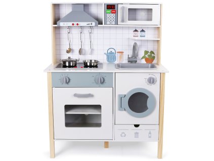BABU - Dřevěná dětská kuchyňka s troubou a pračkou