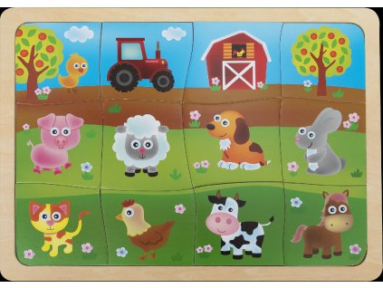 BABU - Dětské puzzle se zvířátky z farmy