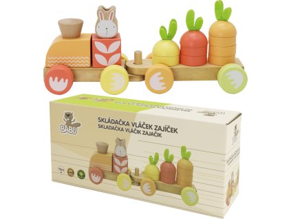 BABU - Skládací vláček se zajíčkem - jednovagónový