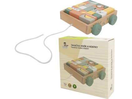 BABU - Tahací vozík s kostkami