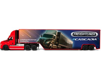 Kovový Freightliner eCascadia s kontejnerem 33 cm - 4 barvy