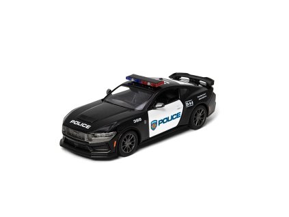 Kovový Ford Mustang Dark Horse 2024 (Policejní edice) 12,7 cm - černá
