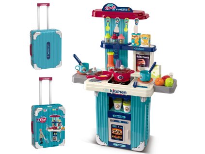 2v1 Kufr a kuchyň s příslušenstvím - modrá