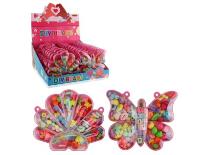 Kreativní sada - Navlékací korálky Motýl a můšle, 2 druhy