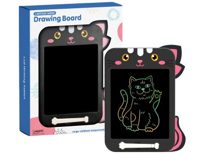 Dětská mazací kreslící tabule 26,7 cm - kočka, barevné kreslení