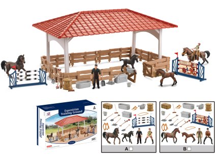 Zvířátka z farmy - Velká jezdecká dráha s příslušenstvím 2 druhy
