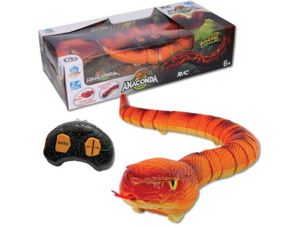 R/C Had s biomimikry a svítícími očima - oranžový