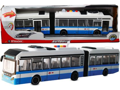 CITY SERVICE CAR - 1:16 Kloubový autobus - modrý na setrvačník se zvuky