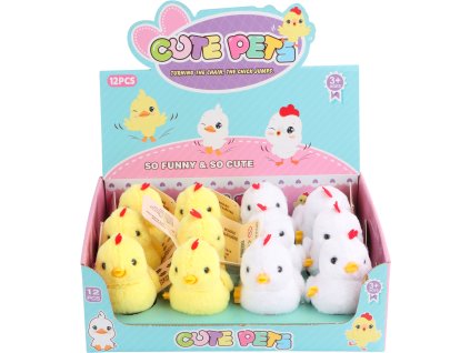 PLYŠÁKOV - Natahovací skákající kuřátko s červeným hřebínkem - 2 druhy