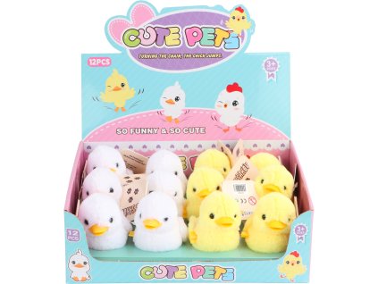 PLYŠÁKOV - Natahovací skákající kuřátko  - 2 druhy