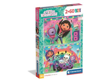 Clementoni - Puzzle 2x60 Gabby a její domeček