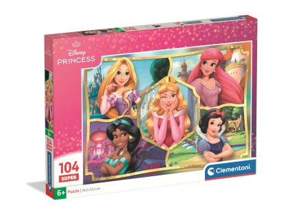 Clementoni - Puzzle 104 Super Disney Princezny