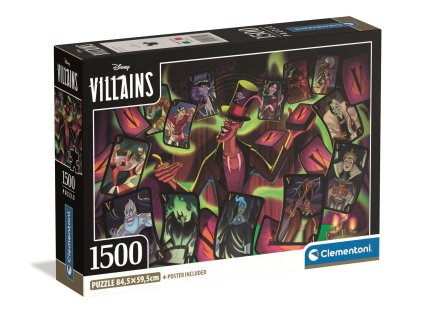Clementoni - Puzzle 1500 Disney Záporáci