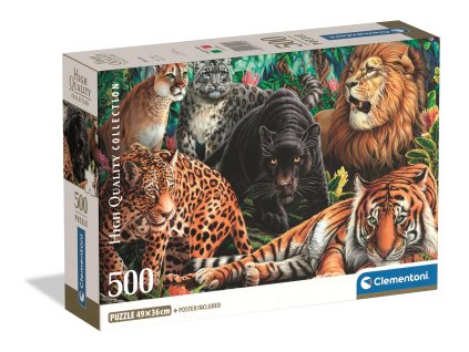 Clementoni - Puzzle 500 Divoké kočky