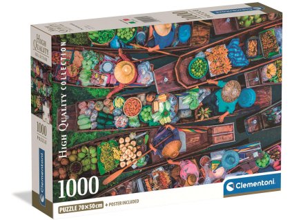 Clementoni - Puzzle 1000 Thajský plovoucí trh