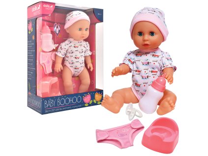 Dolls World - Miminko Baby Boohoo 38 cm pije, čůrá a pláče + příslušenství