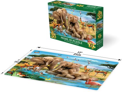 PRIME 3D PUZZLE - Slůňata 63 dílků