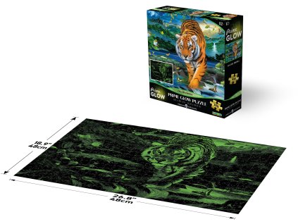 PRIME 3D Svítící PUZZLE - Neonové puzzle Tygr 500 dílků