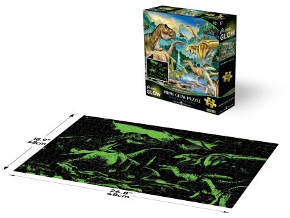 PRIME 3D Svítící PUZZLE - Údolí dinosaurů 500 dílků
