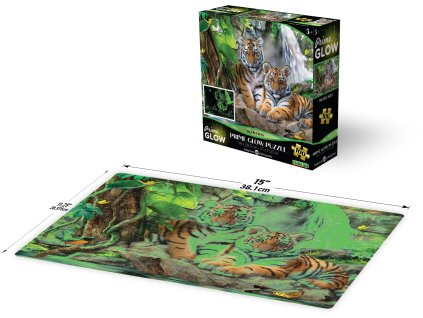 PRIME 3D Svítící PUZZLE - Tygr u vodopádu 100 dílků