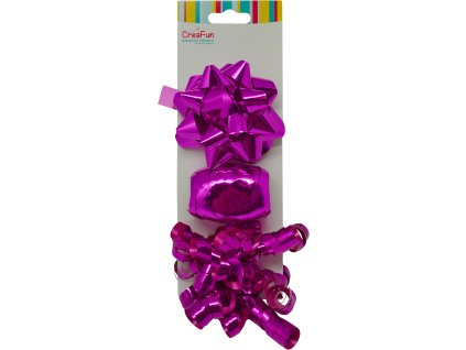 Dárková sada metalická, 3 ks (mašle 9 cm, stuha 10 m, mašlička 6 mm)