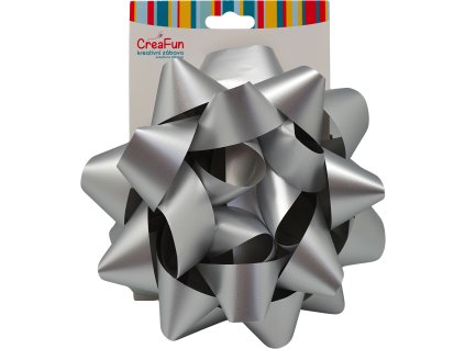 Mašle stříbrná na balení dárků 20 cm