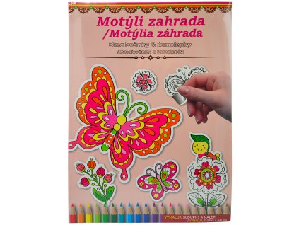 Omalovánky a samolepky - Motýlí zahrada