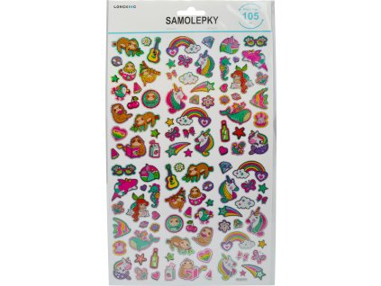 Samolepky - Duhový kouzelný svět 100 ks