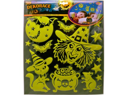 Svítící 3D samolepky - Čarodějnice