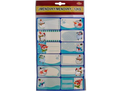 Samolepicí jmenovky na dárky - vánoční 3